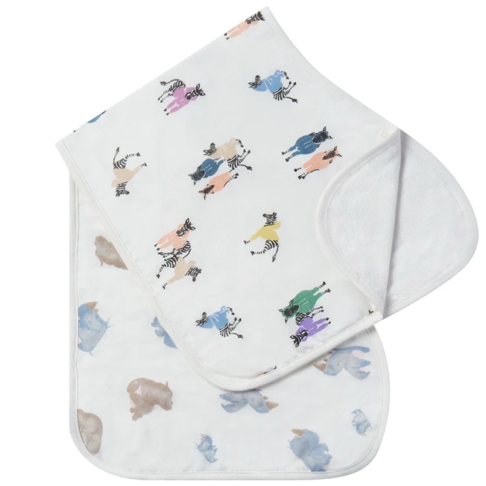 Nest Designs Bamboo Burp 'n Bib in Serengeti 2x 2 Packs 4 pieces total) - Picture 2 of 5